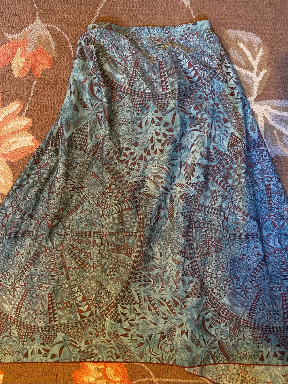 Peruvian Connection Pima Cotton Handkerchief Hem Midi Skirt